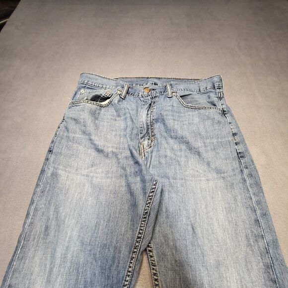 Levi's 505 Jeans Mens 34x26 Blue Regular Fit Straight Leg Distressed Denim - Picture 2 of 12
